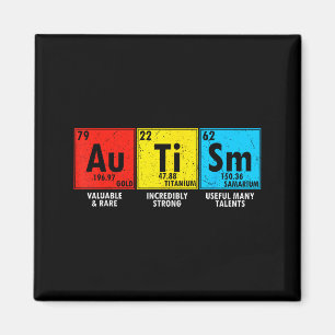 Autism Awareness Elements Periodic Table Men Women Magnet