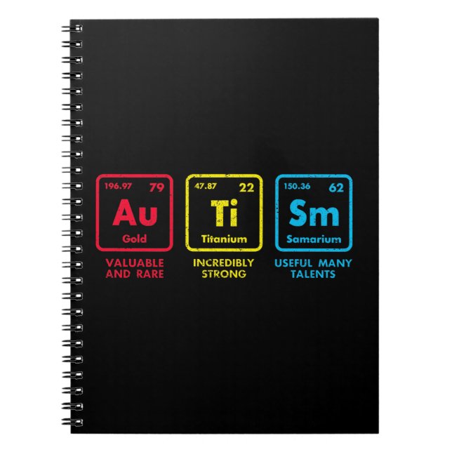 Autism Awareness Elements Periodic Table Notebook (Front)
