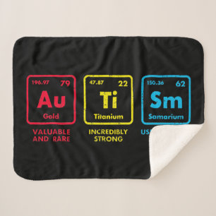 Autism Awareness Elements Periodic Table Sherpa Blanket