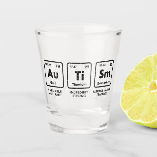 Autism Awareness Elements Periodic Table Shot Glass