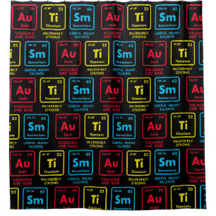 Autism Awareness Elements Periodic Table Shower Curtain