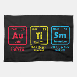 Autism Awareness Elements Periodic Table Tea Towel