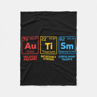 Autism Awareness Elements Periodic Table Women Men Fleece Blanket