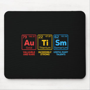 Autism Awareness Elements Periodic Table Women Men Mouse Pad