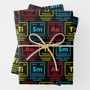 Autism Awareness Elements Periodic Table Wrapping Paper Sheet