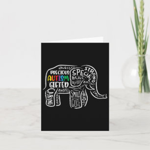 Autism Awareness Elephant Acceptance Autistic Men Card