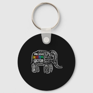 Autism Awareness Elephant Acceptance Autistic Men Key Ring