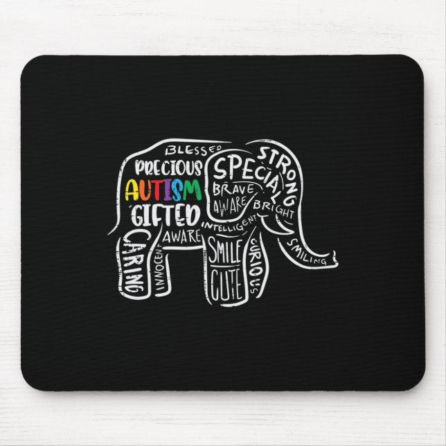 Autism Awareness Elephant Acceptance Autistic Men  Mouse Pad (Front)