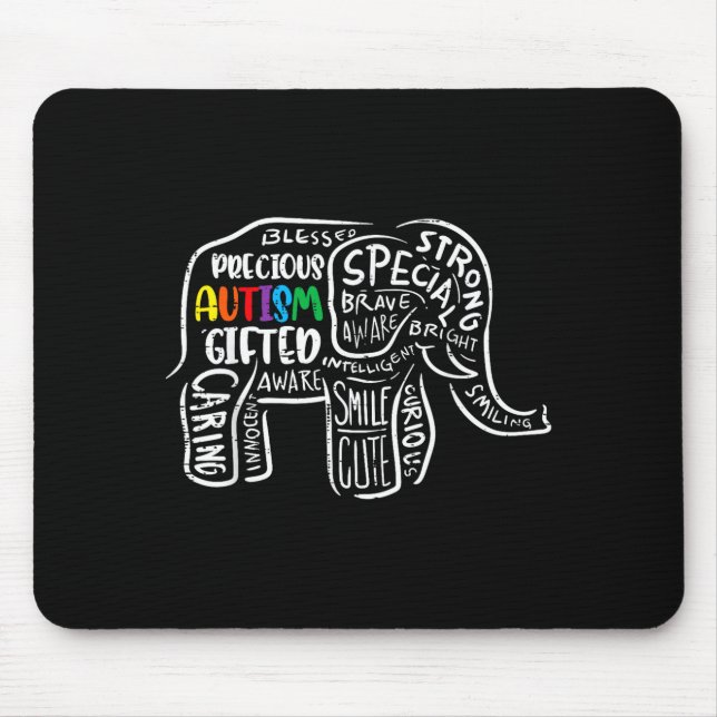 Autism Awareness Elephant Acceptance Autistic Men  Mouse Pad (Front)