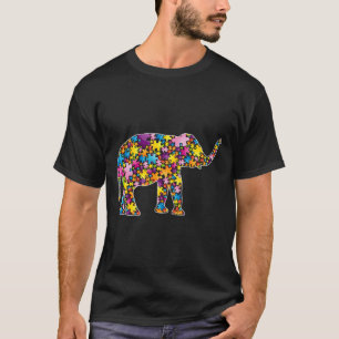 Autism Awareness Elephant Animals Puzzle For Men W T-Shirt