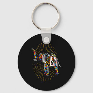 Autism Awareness Elephant Boys Kids Men Girls Wom Key Ring