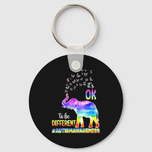 Autism Awareness Elephant Butterfly Its Ok To Be D Key Ring