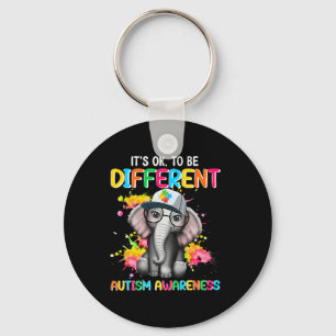 Autism Awareness Elephant Flower Its Ok To Be Diff Key Ring