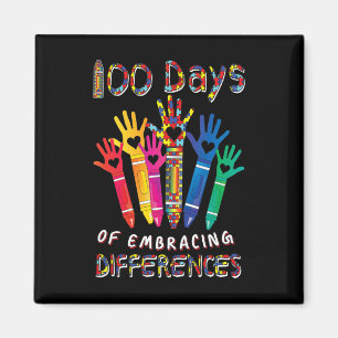 Autism Awareness Embrace Differences 100 Days Of S Magnet