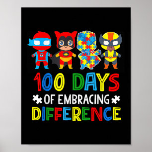 Autism Awareness Embrace Differences 100 Days Of S Poster