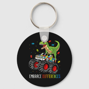 Autism Awareness Embrace Differences Dinosaur Key Ring