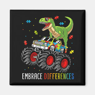 Autism Awareness Embrace Differences Dinosaur Magnet