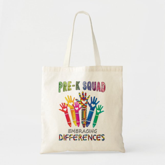 Autism Awareness Embrace Differences Shirt First D Tote Bag (Front)