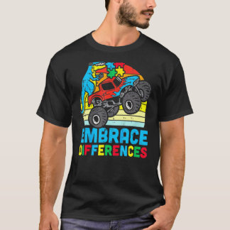 Autism Awareness Embrace Differences Trex Monster  T-Shirt