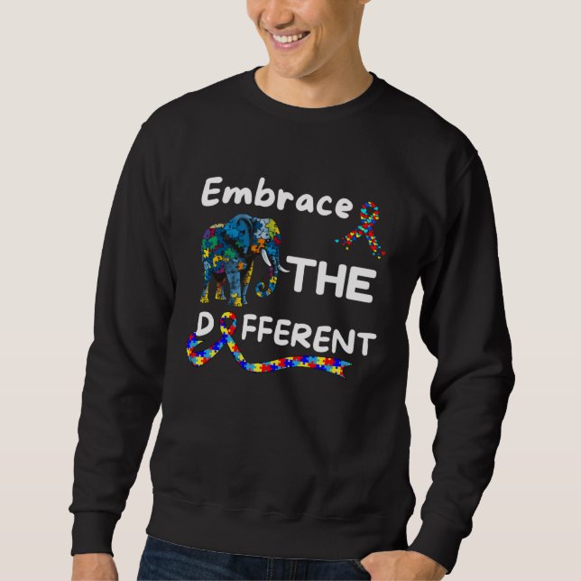 Autism Awareness Embrace Different Elephant Unmask Sweatshirt (Front)