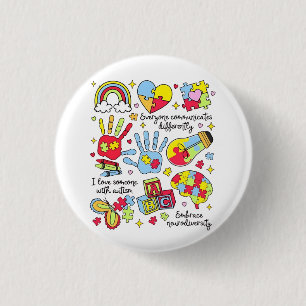 Autism Awareness Embrace Diversity Neuro Inclusive 3 Cm Round Badge