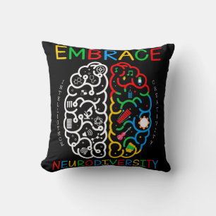 Autism Awareness Embrace Neurodiversity ADHD Auti Cushion