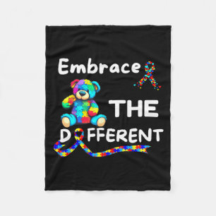Autism Awareness Embrace The Different Unmasking A Fleece Blanket