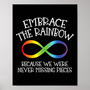 Autism Awareness Embrace The Rainbow Infinity Anti Poster