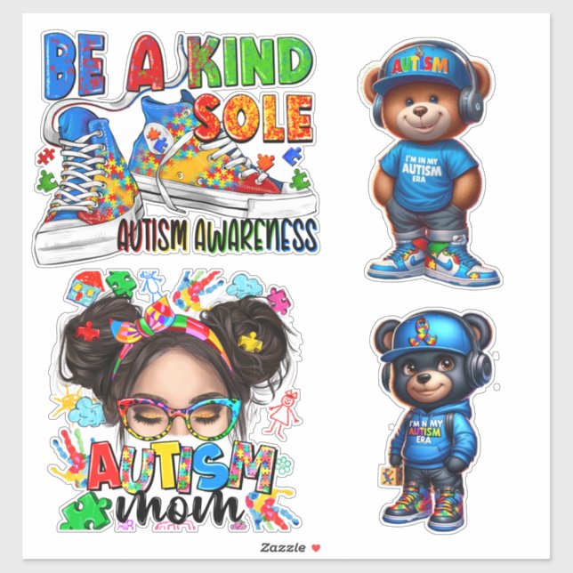 Autism Awareness Extra-Large Vinyl Sticker Sheets (Sheet)