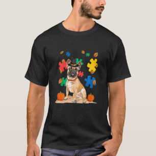 Autism Awareness Fall Leaf Autumn Thanksgiving Puz T-Shirt