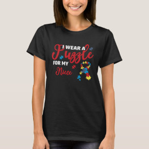 Autism Awareness Family I Wear A Puzzle For My Nie T-Shirt