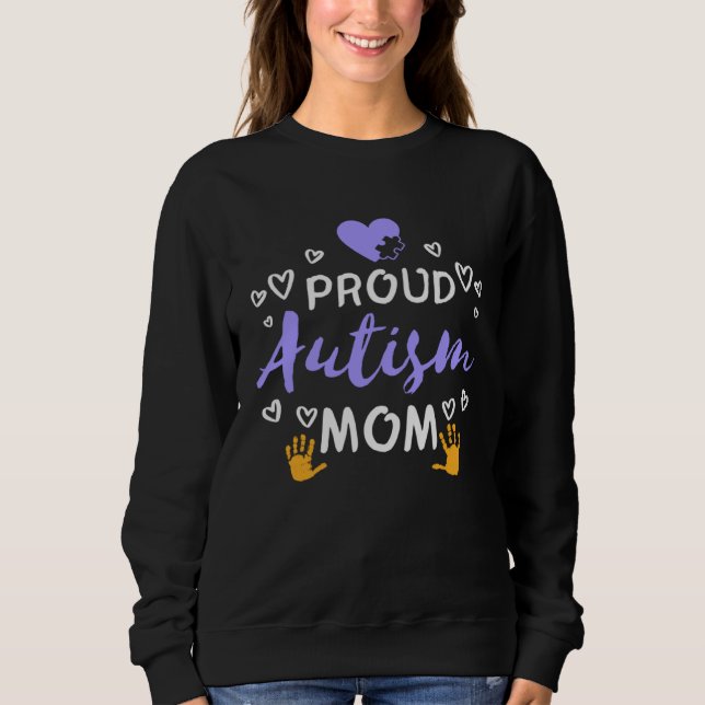 Autism Awareness Family Matching Apparel Proud Mum Sweatshirt (Front)