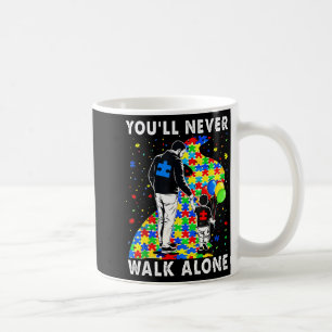 Autism Awareness Father And Son Puzzle Road Suppor Coffee Mug