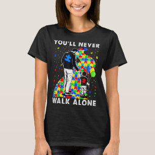 Autism Awareness Father And Son Puzzle Road Suppor T-Shirt