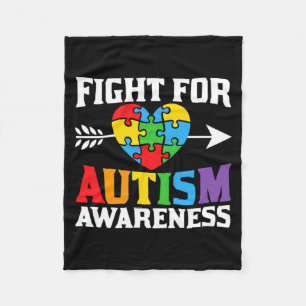 Autism Awareness Fight For Autism Awareness Suppor Fleece Blanket