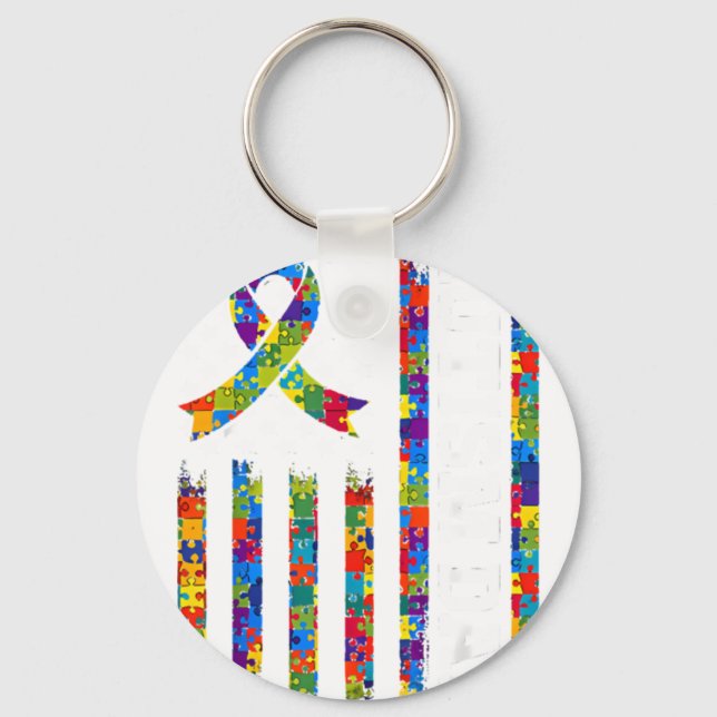 Autism Awareness Flagpuzzle Autisticsupport Autism Key Ring (Front)