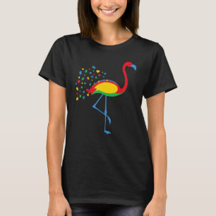 Autism Awareness Flamingo Color Puzzle Kindness Au T-Shirt