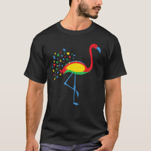 Autism Awareness Flamingo Color Puzzle Kindness Au T-Shirt