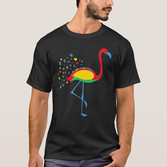 Autism Awareness Flamingo Colour Puzzle Kindness A T-Shirt (Front)