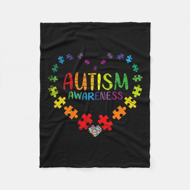 Autism Awareness  Fleece Blanket (Front)