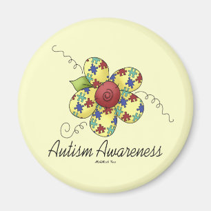 Autism Awareness Flower Magnet