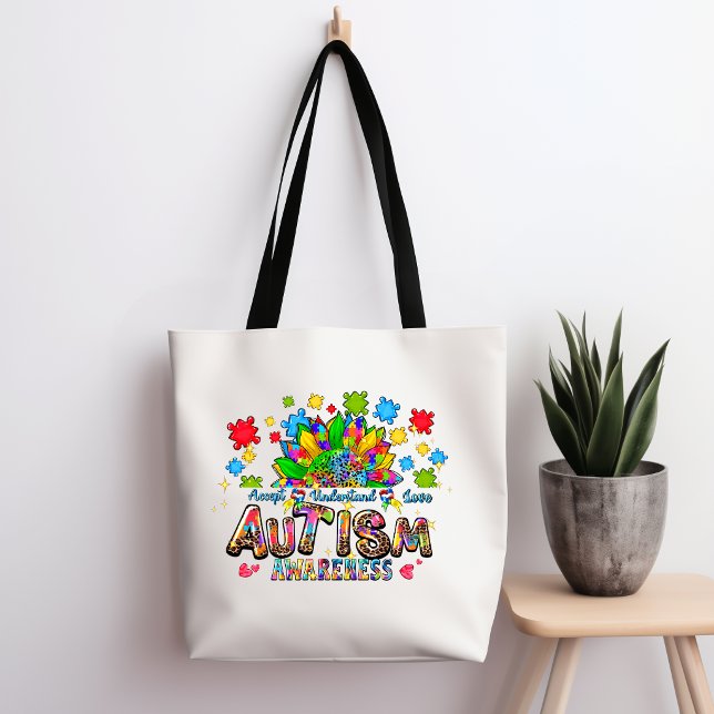 Autism Awareness Flower Tote Bag (Creator Uploaded)