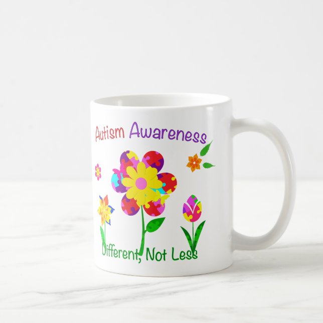 Autism Awareness Flowers Coffee Mug (Right)