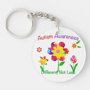 Autism Awareness Flowers Key Ring
