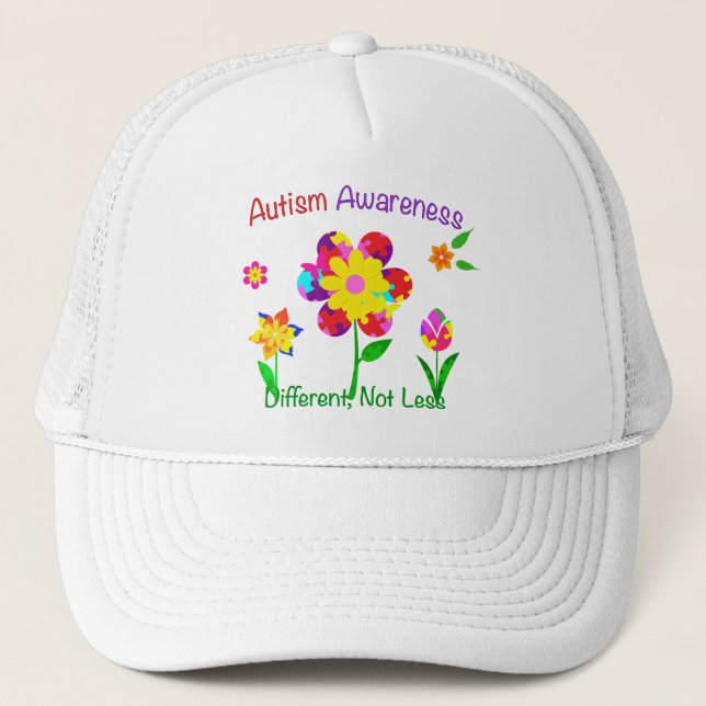 Autism Awareness Flowers Trucker Hat (Front)