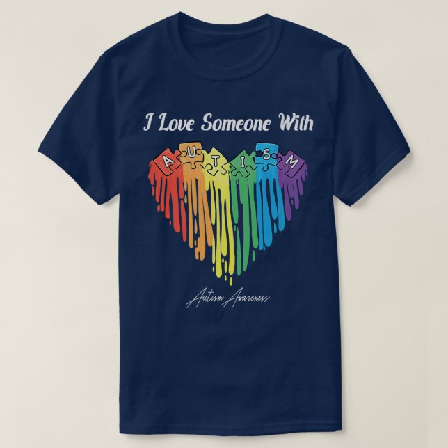 Autism Awareness  for Mum Dad Grandma SisterSuppor T-Shirt (Design Front)