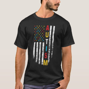 Autism Awareness  For Mum Dad Men Women American F T-Shirt