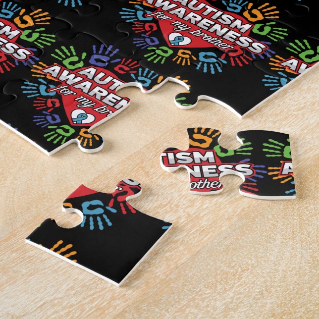 Autism Awareness for my Brother Jigsaw Puzzle (Side)
