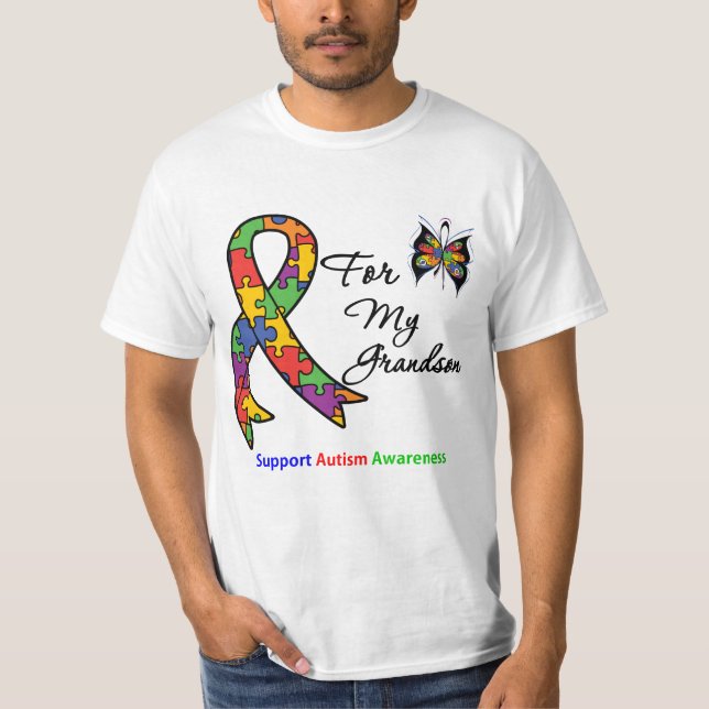 Autism Awareness For My Grandson T-Shirt (Front)