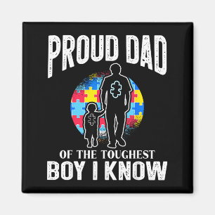 Autism Awareness For Proud Dad Support Autistic Ki Magnet